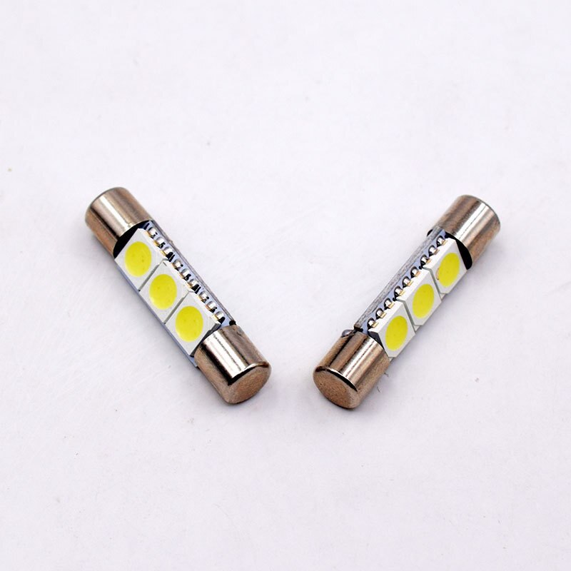100pcs  T6.3 ڵ 㿵 ̷  C5W ȭ   T6 28mm 5050 3 SMD ڵ LED ũ  
